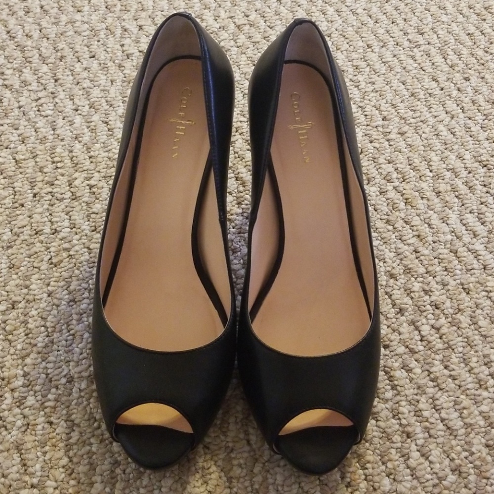 Cole Haan Peep Toe Leather Pump